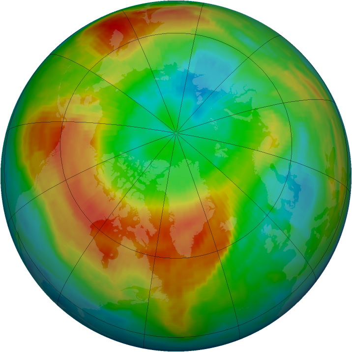 Arctic ozone map for 10 March 1997